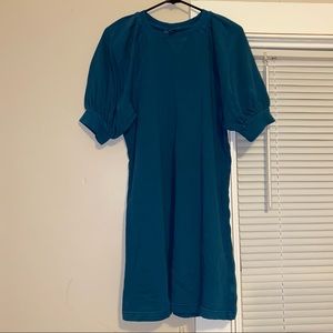 Available in periwinkle and gray also! Short sleeve lightweight sweatshirt dress